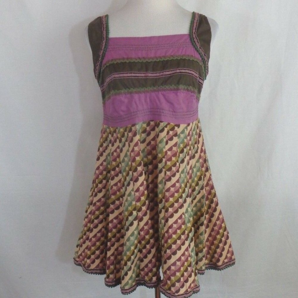 GLOBUS Hippie Boho Peasant Cotton Dress Sz L Large
